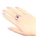 Psiroy 925 Sterling Silver Plated Emerald Cut Simulated Amethyst Wide Band Engagement Ring Size 8