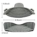 Clip-On Strain Strainer,kitchen Food Strainers Heat Resistant Silicone for Spaghetti,Pasta,Ground Beef Grease,Colander and Sieve Snaps On Bowls,Fits all Pots and Bowls PDA Approved (Gray)