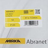 Mirka Abranet 81x133mm P120 Sandpaper Strips 50 pcs Hook & Loop Dust Free view 2