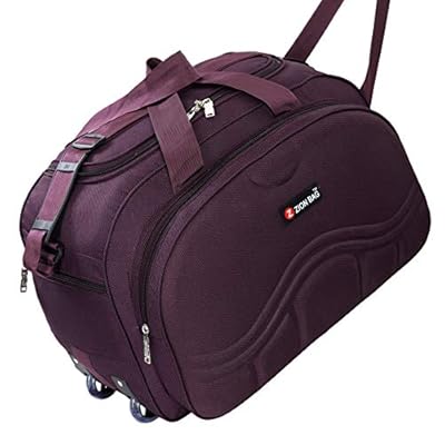 Zion bag Waterproof Polyester Lightweight 60 L Luggage purple Travel Duffel Bag with 2 Wheel