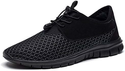 Jinfen Men's Fashion Mesh Running Shoes Walking Sport Water Sneakers EU44 All Black