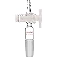 StonyLab Vacuum Flow Control Adapter with PTFE Stopcock, 24/40 Joint and Straight Hose Connection for Lab Supply
