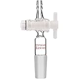 StonyLab Vacuum Flow Control Adapter with PTFE Stopcock, 24/40 Joint and Straight Hose Connection for Lab Supply