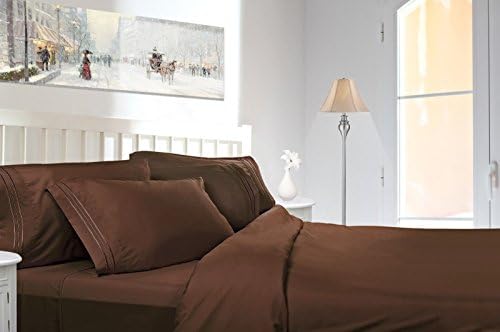 Comfort Egyptian 1800 Count 4 Piece Deep Pocket Bed Sheet Set (California King, Chocolate Brown)