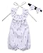 Infant Baby Girl Romper Anchor Bodysuit Jumpsuit Outfits Sunsuit Ruffles Clothes (0-6 Months, White)