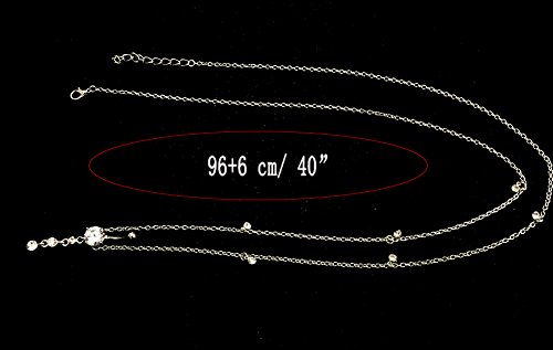 MayFee Women Sexy Rhinestone Dangle Piercing Belly Chain Barbell Belly Button Navel Button Ring Body Piercing Jewelry
