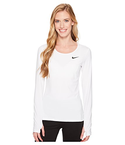 Nike Women's Pro Cool Long Sleeve Training Shirt (XL, White)