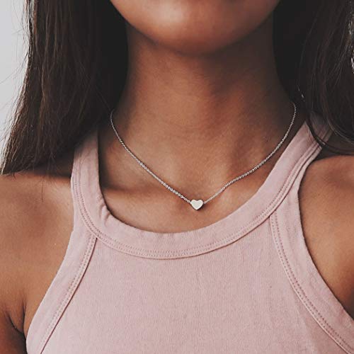 image for Shegirl Heart Choker Necklace Delicate Love Necklace Pendant Necklace 