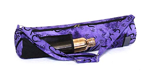 Popular-Handicrafts-Indian-Om-Exercise-Yoga-Mat-Carry-Bag-Tote-Carrier-Full-Zip-with-Shoulder-Strap-Bag-Hippie-Block-Print-Yoga-Mat-Bag-Purple