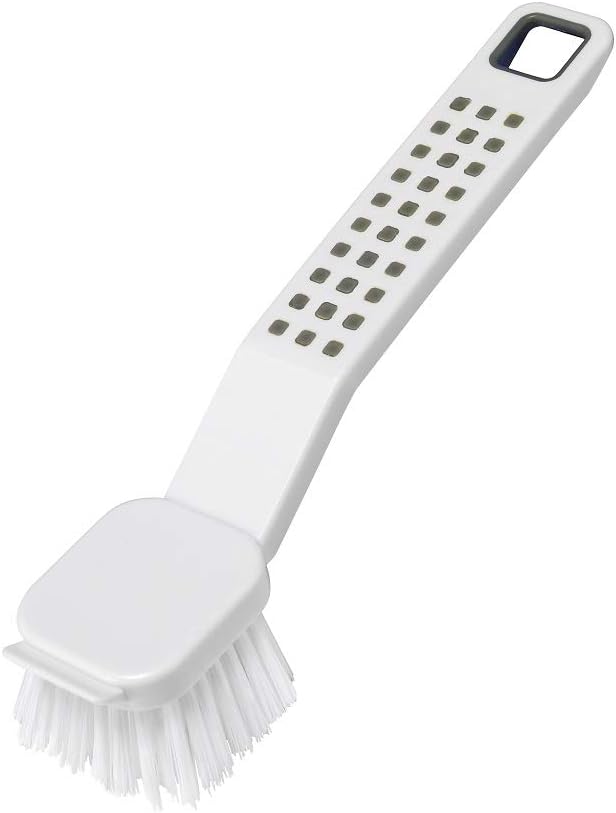 Addis Premium Soft Grip Washing Up Dish Brush With Scraper White Grey