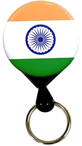 Buttonsmith india flag deluxe retractable heavy duty ke…
