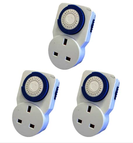 Marco Paul Timer Switch Pack of 3 x 24hr Segment Mains Plug in Home Energy Saving Programmable Home Security Switch Timer 15 Minute Intervals
