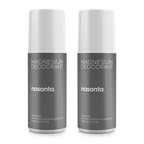 nasanta Magnesium Deodorant 80 mL 2.7 Fl Oz Roll on (Pack of 2
