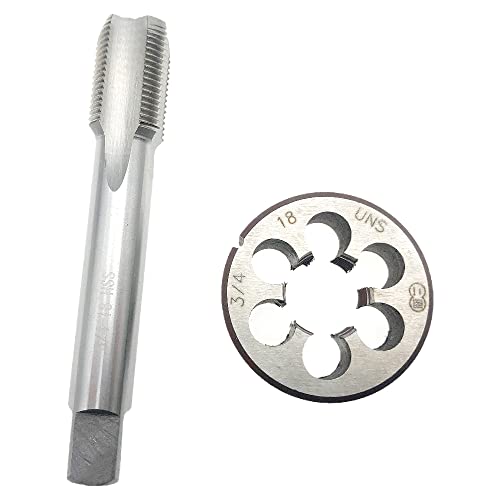 Photo 1 of 3/4"-18 HSS Tap and Die Set Right Hand 3/4 x 18 Machine Screw Die RH, 3/4-18 Threading Tool Machine 3/4-18 Thread Tap and Round Die 3/4x18