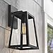 Emliviar Outdoor Wall Lighting Fixture 2 Pack, Wall Light Fixture in Black Finish with Clear Bevel Glass, 12