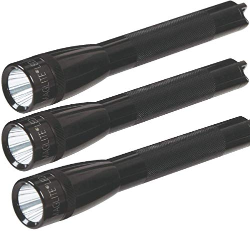 Maglite Mini PRO LED 2-Cell AA Flashlight with Holster Black - SP2P01H - 3 Pack