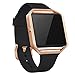 NaHai Compatible Fitbit Blaze Slim Bands with Frame, TPU Replacement Sport Strap with Rose Gold Frame for Fitbit Blaze Smart Fitness Watch, Large Small