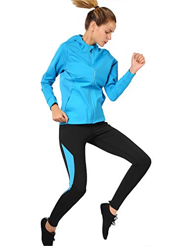 Activewear Sets for Women-Workout Clothes Gym Wear Tracksuits Yoga Jogging Outfit HoodieJacket Pant Legging 2PiecesSet Dodgerblue