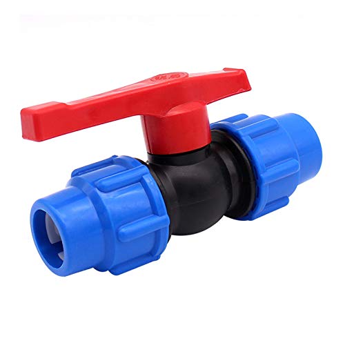 Plastic Ball Valve, Stop Tap Valve Connector for Water Pipe, HATOOLHA® Tap Compression Valve Irrigation Pipe Fittings Quick Connector (25mm)