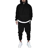 iudam Mens 2 Piece Polar Fleece Tracksuits Hooded Sweatshirts and Sweatpants Casual Jogger Set