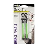 Nite Ize Gear Tie Zipper Pull, The Original Gear Tie Plus S-Biner Clip, Perfect Zipper Pull, 3-Inch, Lime Green, 2 Pack