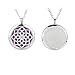 Bestwish Stainless Steel Lotus Flower Aromatherapy Essential Oil Diffuser Locket Pendant Necklace with 10 Refill Pads and 24
