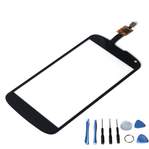 Black Touch Screen Digitizer glass for LG Google Nexus 4 E960 with free tools (Not include LCD)