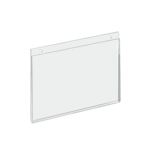AZAR 162715 ACRYLIC HORIZONTAL WALL MOUNT SIGN HOLDER, 10 COUNT, 11 IN W X 8.5 IN H
