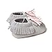 Voberry Infant Toddlers Baby Boys Girls Soft Soled Tassel Crib Shoes PU Moccasins (0~6 Month, Grey)