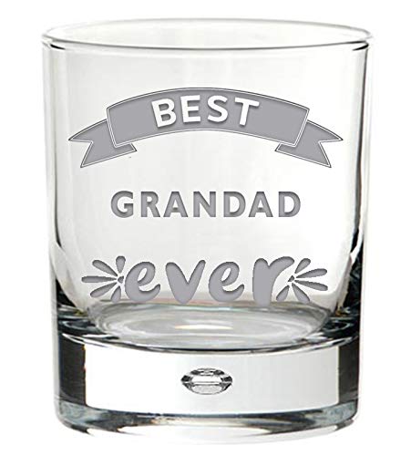 Chris Bag Of Goodies Best Grandad Ever Engraved Tumbler Whiskey Whisky Glass Gifts Novelty Keepsake for Him Birthday Christmas Fathers Day