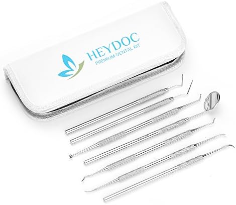 Professional Dental Hygiene Kit - 7 Instruments - Premium Quality - Surgical Grade Instruments - 100% Lifetime & Satisfaction Gurantee - Oral Care At Home - Easy & Safe To Use - FREE Carrying Case