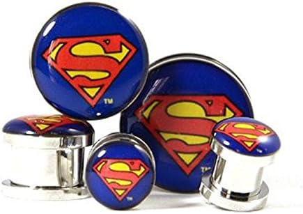 Superman Screw-fit Ear Plugs Surgical Steel (1 Pair)