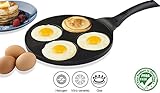 Gourmia GPA9520 Blini Pan Nonstick Silver Dollar Pancake Maker With 4-Mold Design 100% PFOA free non-stick coating