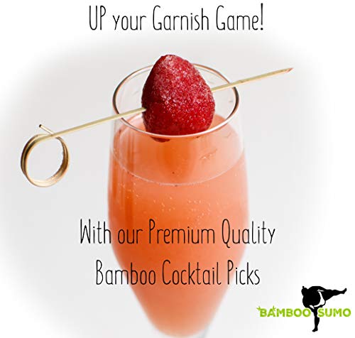 4" Cocktail Picks | Bamboo Sticks | Wooden Skewers| Fancy Toothpicks for Appetizers. Food Picks and Wood Cocktail Skewers . Party Supplies for Wedding Events, Thanksgiving, Christmas and Holidays