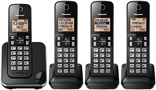 Panasonic KXTGC384B Dect_6.0 4-Handset Landline Telephone