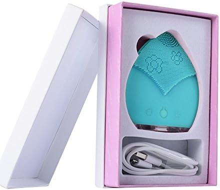 Face Cleanser and Massager Brush, Volla Silicone Facial Cleansing Brush - Rechargeable Waterproof Body Facial Scrub Brush(Blue)