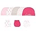 Luvable Friends baby girls Cotton Caps and Scratch Mittens Hat, Cutie, 0-6 Months US