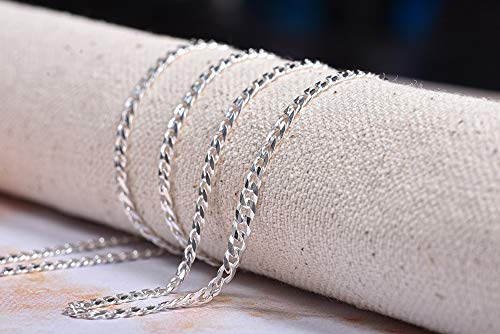 Unisex 3mm Solid Sterling Silver .925 Curb Link Chain Necklace, Made in Italy (20 Inches)