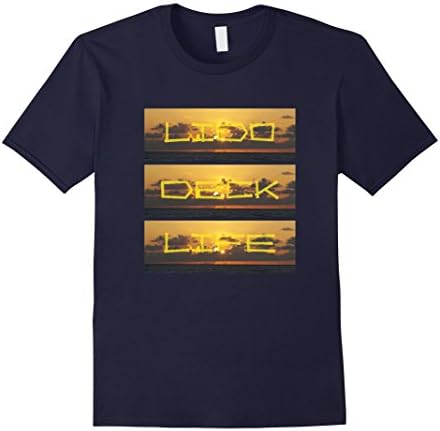 Men's Lido Sunrise Vacation Cruising T-Shirt Large Navy