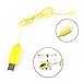 Dacawin RC Helicopter Syma S107 S105 USB Mini Charger Charging Cable Parts (Yellow)