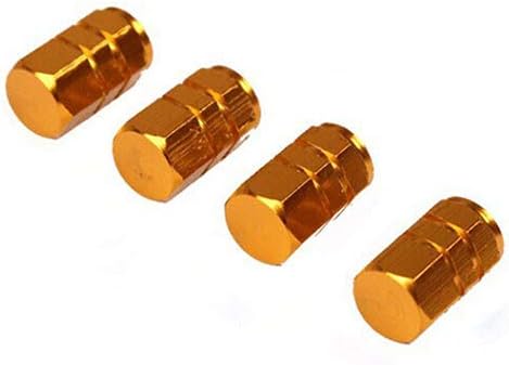 dljztrade Rims Stem Air Valve Caps Tyre Cover Car Truck Bike Aluminum Tire Wheel (4Pcs) Golden