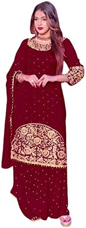 open lace back dress Rose Red Embroidered Pakistani Frock Dupatta Party Dress  Nameera by Farooq