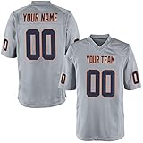 Custom Gray Mesh Replica Football Game Jersey Embroidered Team Name and Your Numbers