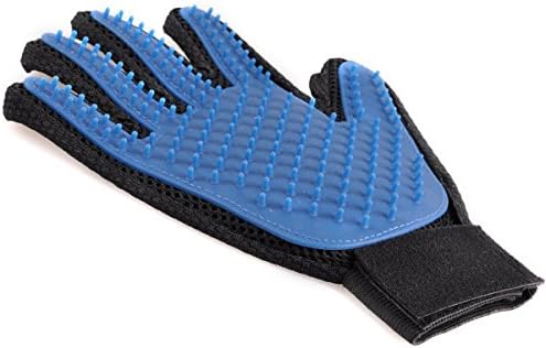 Pet Care Grooming Glove Brush and Deshedding Tool with Gentle Rounded Silicone Tips for Cats Dogs Horses and Bunnies, Five Fingers Pet Hair Massage &amp; Bathing Brush &amp; Comb