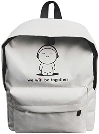 Aitena We will be together - Little Character Doll - Neutral Backpack Bag Shoulder Nylon School Girls Boy Handbag (Gray)