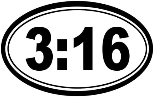 StickerJOE 3:16 John Bible Verse Decal christian 6" X 4"