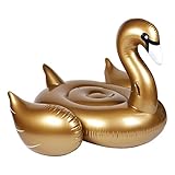 Sunnylife Luxury Adult Inflatable Pool Float Ride On Beach Toy - Gold Swan
