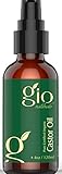 Gio Naturals Organic Cold Pressed Castor Oil, Regrowth Treatment for Hair and Skin Moisturizer, 4 Oz
