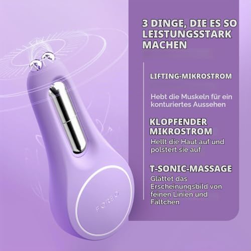 BEAR 2 Eyes & Lips - Massagegerät gegen Falten für sofortige Gesichtsstraffung - Augenmassagegerät - Augenbrauenlifting - Behandlung gegen Augenringe & Lippenpflege - Lavender