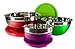Stainless Steel Mixing Bowls with Lids, Multi-Color Set of 3, Ideal for Salads, Desserts, Meal Preparation and Food Storage, by JazzyD TM.